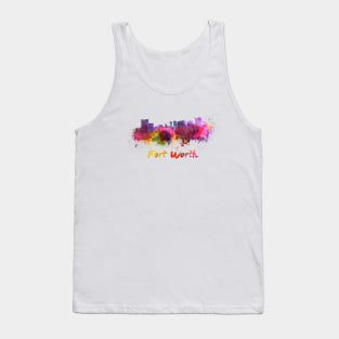 Fort Worth skyline in watercolor Tank Top